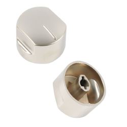 Control Knob, Silver Chrome